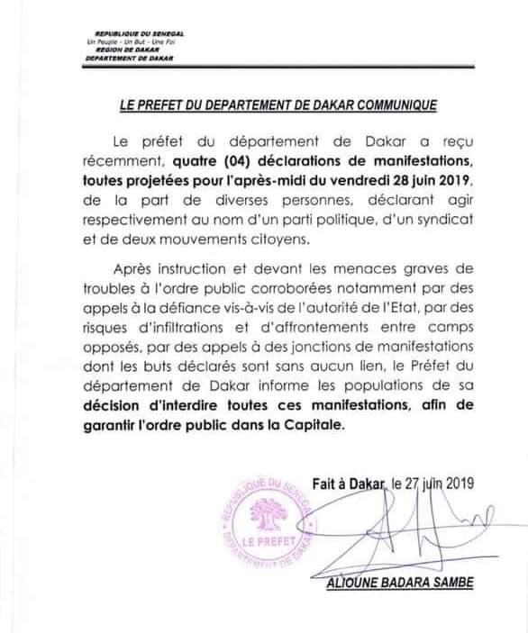 Demande d'autorisation de rassemblement: le collectif NOO Lank dément le préfet de Dakar