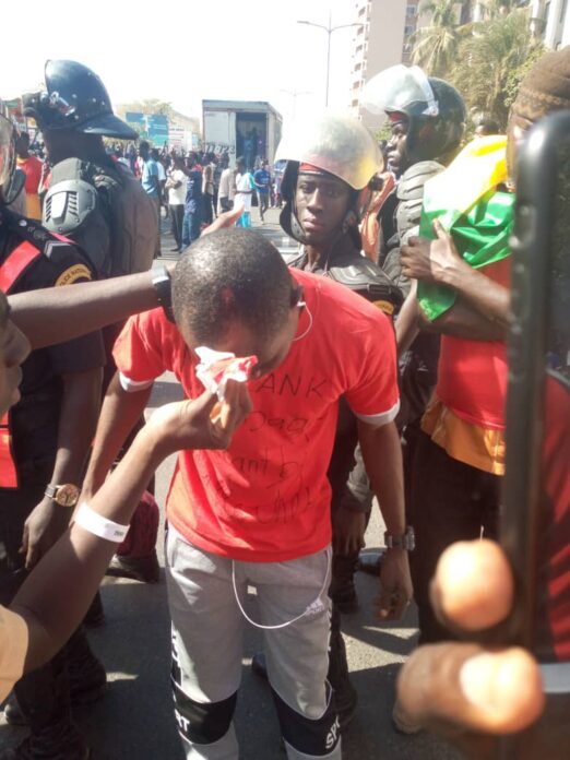 Marche pour la libération de Guy Marius SAGNA De violents