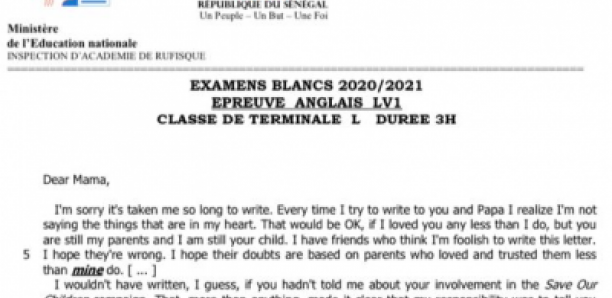 Épreuve d’Anglais sur l’homosexualité: «Des sanctions seront prises contre les responsables pour empêcher... », (MEN)