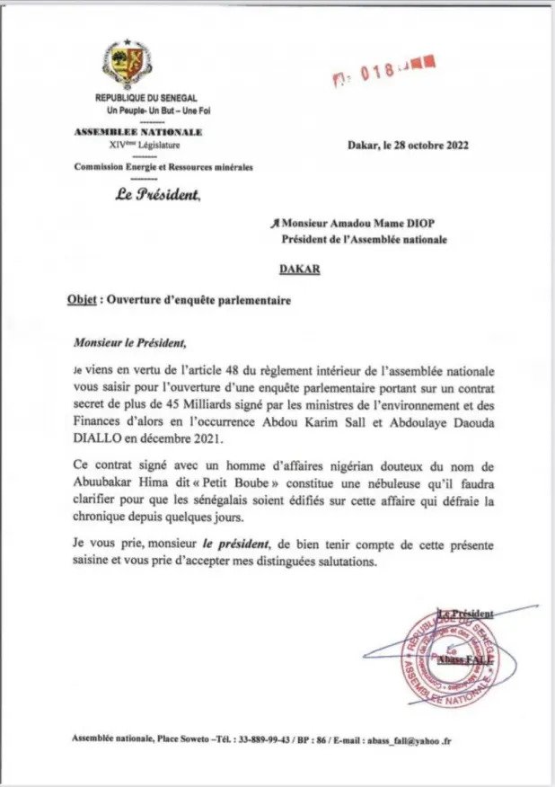 Contrat d’armes : un député de Yewwi saisit l’Assemblée