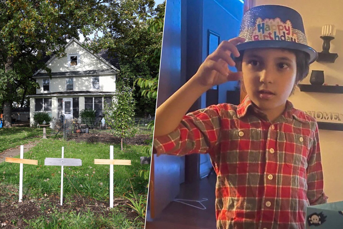 La maison où l'agression a eu lieu à Plainsfield, Chicago (à gauche). La victime âgée de 6 ans, Wadea Al-Fayoume (à droite). © AP / via REUTERS La maison où l'agression a eu lieu à Plainsfield, Chicago (à gauche). La victime âgée de 6 ans, Wadea Al-Fayoume (à droite). © AP / via REUTERS
