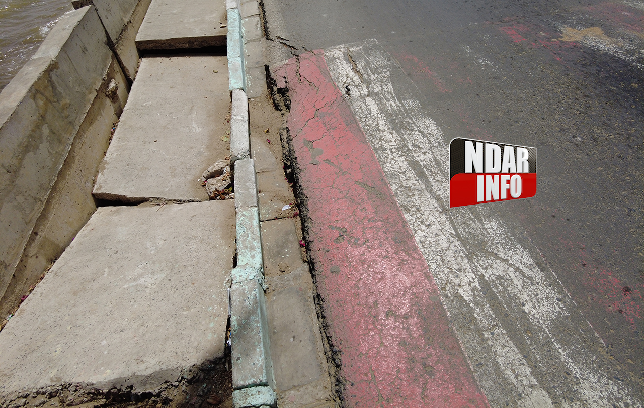 Alerte sur la Corniche Nord de Saint-Louis : une partie du goudron s’enlise ...