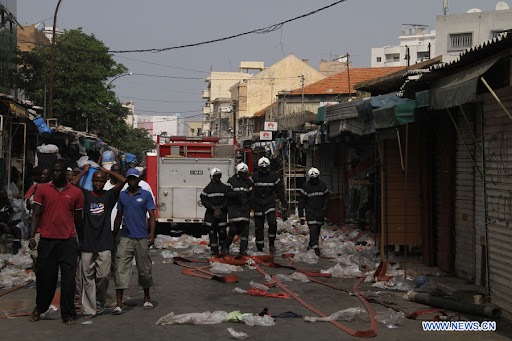 Dakar | Un violent incendie déclaré au marché Sandaga, hier soir