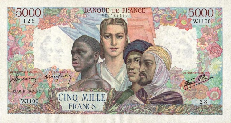 Billet de 5000 francs (1945). Billet de 5000 francs (1945).