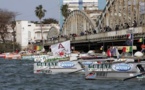 Une course à la rame, entre Saint-Louis et Cayenne, le 2 mars 2014.