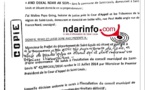 DOCUMENTS EXCLUSIFS : L’ordonnance de sursis délivrée à Ahmet FALL BRAYA et l’autorisation d’installation du Conseil municipal remise au camp de Mansour FAYE. DOCUMENTS EXCLUSIFS : L’ordonnance de sursis délivrée à Ahmet FALL BRAYA et l’autorisation d’installation du Conseil municipal remise au camp de Mansour FAYE.