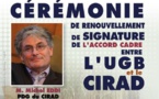Cérémonie  de renouvellement de signature d’un accord cadre entre l’UGB et le CIRAD, ce jeudi 06 novembre. 