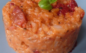 Risotto à la tomate et au basilic