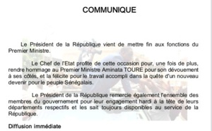 Limogeage de Mimi Touré : le communiqué de la présidence