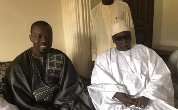 Sonko reçu par Serigne Mbaye Sy Mansour [Photos]
