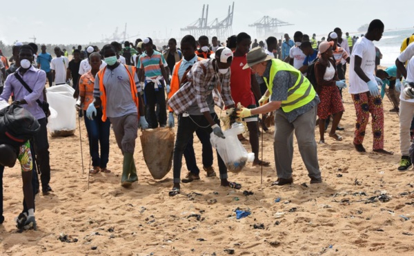Journée africaine des mers et des océans : 6 tonnes de déchets plastiques recueillies, les acteurs sensibilisés sur la protection des espèces protégées marines