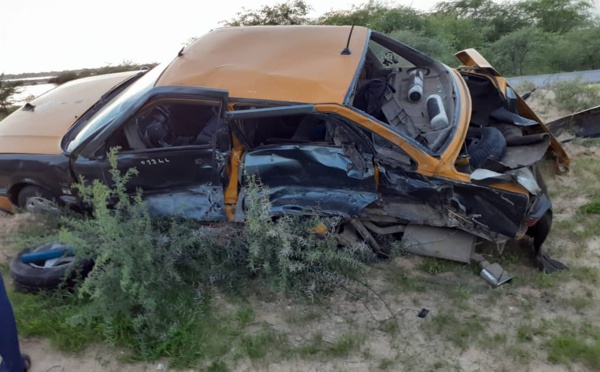 Collision entre un taxi et un véhicule 4X4 sur la route de GANDIOL (photos)