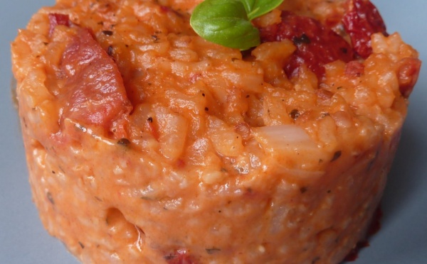 Risotto à la tomate et au basilic
