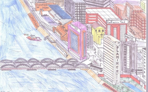 Saint-Louis de demain, dans les rêves d'un dessinateur.