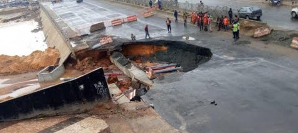 Pluies torrentielles : une partie du pont l’émergence s’effondre