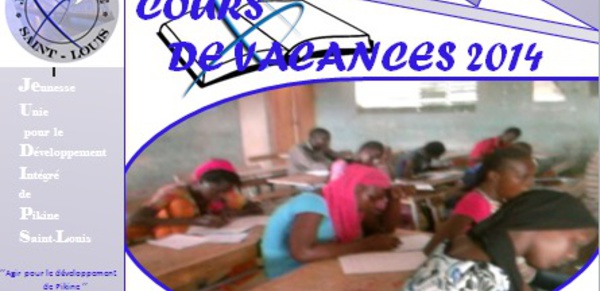 EDUCATION: Démarrage des cours de vacance de la  Jeunesse Unie pour le Développement intégré de Pikine(JEUDI-PIKINE/SL), ce mercredi 13 Août 2014
