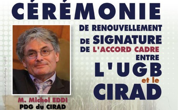 Cérémonie  de renouvellement de signature d’un accord cadre entre l’UGB et le CIRAD, ce jeudi 06 novembre. 