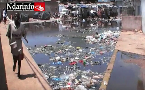 Saint-Louis - Marché Tendjiguène: montagnes d'ordures et puanteur exécrable à SANDIKA et environs.