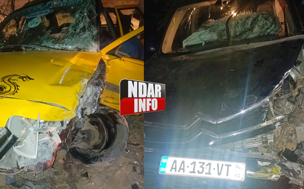 Saint-Louis : Collision entre un minicar et un 4X4 sur la route de Rao