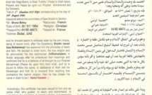 Document : Le certificat de conversion à l’Islam de Bruno Metsu, son enterrement prévu lundi à Yoff