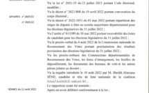 Législatives 2022 : Le Conseil constitutionnel approuve définitivement les résultats de la CNRV
