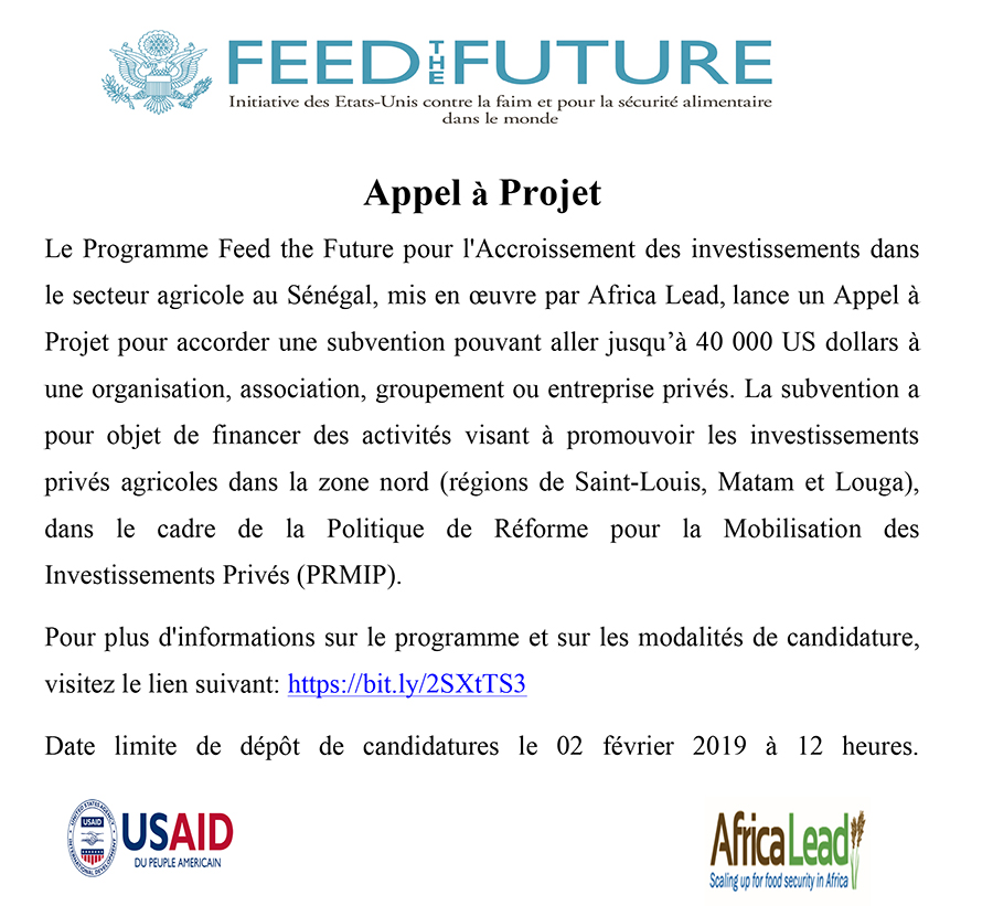 Appel à Projet du Programme Feed the Future