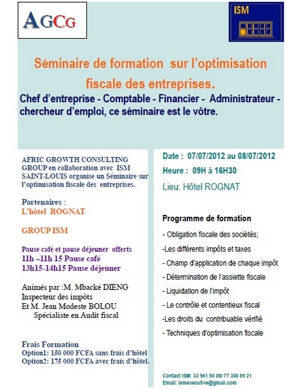 Séminaire de formation sur ''L'optimisation fiscale des entreprises''.